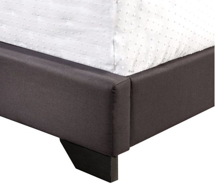Willow Nailhead Trim Upholstered Queen Bed, Charcoal